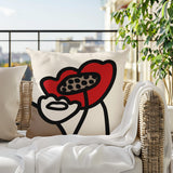 Fummy Abstract Square Indoor/Outdoor Throw Pillow