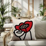 Fummy Abstract Square Indoor/Outdoor Throw Pillow