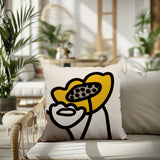 Fummy Abstract Square Indoor/Outdoor Throw Pillow