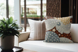 Galaxy Microsuede Square Pillow in Beige/Brown/Ochre/Gray - Size 16x16