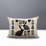 Gario Rabbit Reversible Indoor/Outdoor Lumbar Pillow