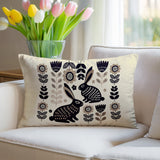 Gario Rabbit Reversible Indoor/Outdoor Lumbar Pillow