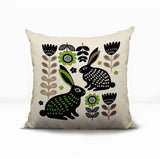 Gario Rabbit Reversible Indoor/Outdoor Square Pillow