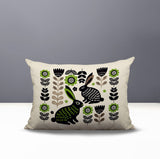 Gario Rabbit Reversible Indoor/Outdoor Lumbar Pillow