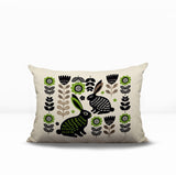 Gario Rabbit Reversible Indoor/Outdoor Lumbar Pillow