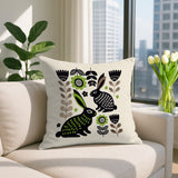 Gario Rabbit Reversible Indoor/Outdoor Square Pillow in Chartreuse - Size 20x20