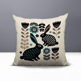Gario Rabbit Reversible Indoor/Outdoor Square Pillow in Emerald - Size 20x20