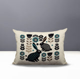 Gario Rabbit Reversible Indoor/Outdoor Lumbar Pillow