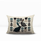Gario Rabbit Reversible Indoor/Outdoor Lumbar Pillow