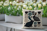 Gario Rabbit Reversible Indoor/Outdoor Square Pillow in Emerald - Size 20x20