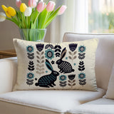 Gario Rabbit Reversible Indoor/Outdoor Lumbar Pillow