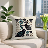 Gario Rabbit Reversible Indoor/Outdoor Square Pillow in Emerald - Size 20x20