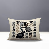 Gario Rabbit Reversible Indoor/Outdoor Lumbar Pillow in Gray - Size 25x18