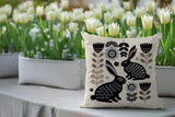 Gario Rabbit Reversible Indoor/Outdoor Square Pillow in Gray - Size 20x20