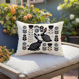 Gario Rabbit Reversible Indoor/Outdoor Lumbar Pillow