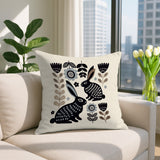 Gario Rabbit Reversible Indoor/Outdoor Square Pillow in Gray - Size 20x20