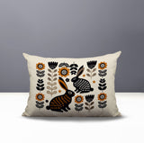 Gario Rabbit Reversible Indoor/Outdoor Lumbar Pillow