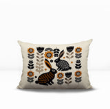 Gario Rabbit Reversible Indoor/Outdoor Lumbar Pillow