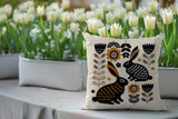 Gario Rabbit Reversible Indoor/Outdoor Square Pillow in Orange - Size 20x20