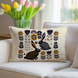 Gario Rabbit Reversible Indoor/Outdoor Lumbar Pillow