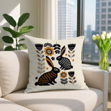 Gario Rabbit Reversible Indoor/Outdoor Square Pillow in Orange - Size 20x20