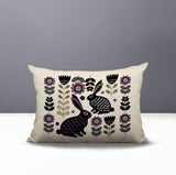 Gario Rabbit Reversible Indoor/Outdoor Lumbar Pillow in Purple - Size 25x18