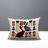 Gario Rabbit Reversible Indoor/Outdoor Lumbar Pillow