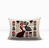 Gario Rabbit Reversible Indoor/Outdoor Lumbar Pillow