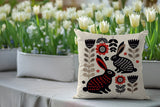 Gario Rabbit Reversible Indoor/Outdoor Square Pillow in Red - Size 20x20
