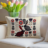 Gario Rabbit Reversible Indoor/Outdoor Lumbar Pillow