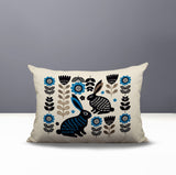 Gario Rabbit Reversible Indoor/Outdoor Lumbar Pillow