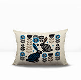 Gario Rabbit Reversible Indoor/Outdoor Lumbar Pillow