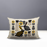 Gario Rabbit Reversible Indoor/Outdoor Lumbar Pillow