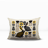 Gario Rabbit Reversible Indoor/Outdoor Lumbar Pillow