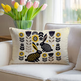 Gario Rabbit Reversible Indoor/Outdoor Lumbar Pillow