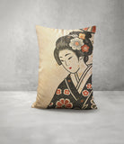 Geisha Lumber Pillow in Beige; Black; Red - Size 14x20