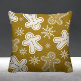 Ginger Bread Object/Motif Reversible Indoor/Outdoor Square Pillow