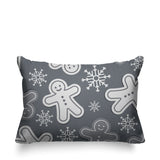 Ginger Bread Object/Motif Reversible Indoor/Outdoor Rectangular Pillow
