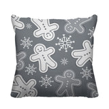 Ginger Bread Object/Motif Reversible Indoor/Outdoor Square Pillow