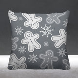 Ginger Bread Object/Motif Reversible Indoor/Outdoor Square Pillow