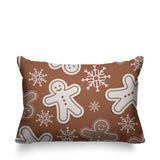 Ginger Bread Object/Motif Reversible Indoor/Outdoor Rectangular Pillow