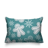 Ginger Bread Object/Motif Reversible Indoor/Outdoor Rectangular Pillow