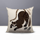 Gino Leopard Reversible Indoor/Outdoor Square Pillow in Beige - Size 20x20