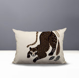 Gino Leopard Reversible Indoor/Outdoor Lumbar Pillow in Beige - Size 25x18