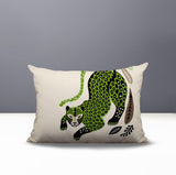 Gino Leopard Reversible Indoor/Outdoor Lumbar Pillow in Chartreuse - Size 25x18