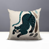 Gino Leopard Reversible Indoor/Outdoor Square Pillow in Emerald - Size 20x20