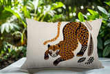 Gino Leopard Reversible Indoor/Outdoor Lumbar Pillow in Orange - Size 25x18