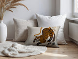 Gino Leopard Reversible Indoor/Outdoor Lumbar Pillow in Orange - Size 25x18