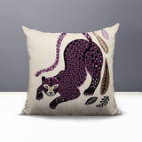 Gino Leopard Reversible Indoor/Outdoor Square Pillow in Purple - Size 20x20