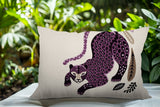 Gino Leopard Reversible Indoor/Outdoor Lumbar Pillow in Purple - Size 25x18